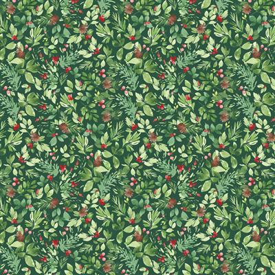 Santa Paws 18 Fat Quarter Bundle with Panel, Clothworks FQ0503, Christmas Xmas Animals Quilt Fabric