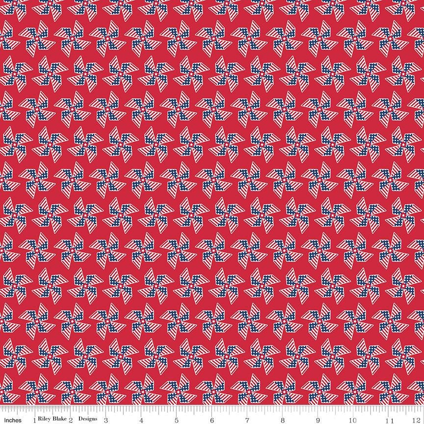 Stars in Stripes Quilt KIT, Riley Blake KTB-20372, Land of Liberty Patriotic Floral Throw Quilt Kit, My Mind's Eye, Hello Melly Design