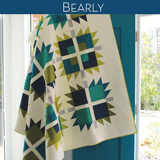 Bearly Quilt Pattern, Robin Pickens RPQP-B127, Yardage Friendly Bear Paw Claw Quilt Pattern, Modern Throw Twin Queen Quilt Pattern