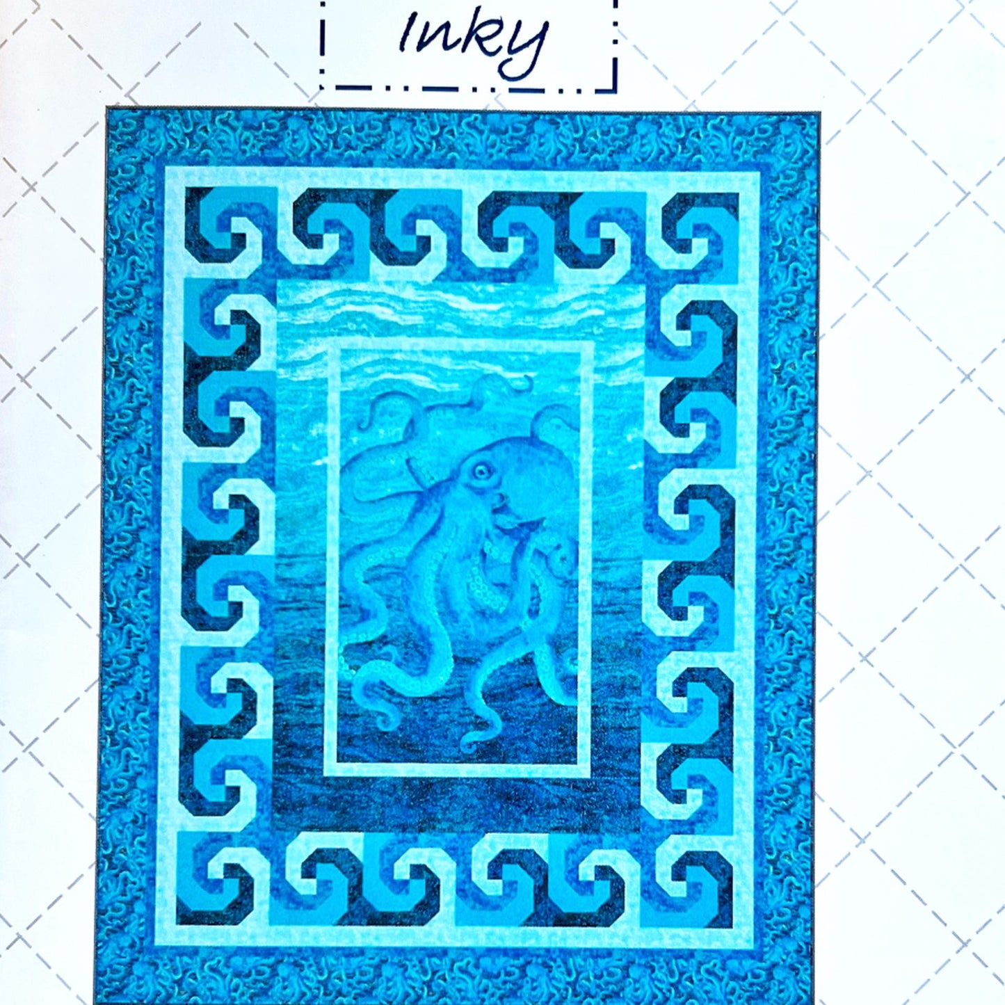 Inky 24" Panel Frame Quilt Pattern, Phoebe Moon Designs PTN3488, Fabric Panel Friendly Throw Quilt Pattern, Snails Trail Quilt Pattern
