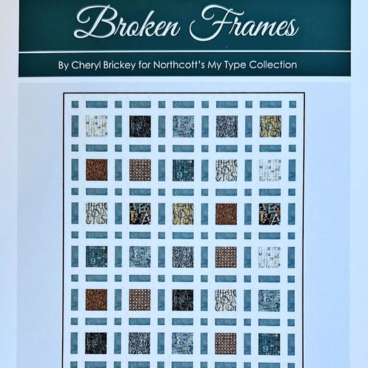 Broken Frames Quilt Pattern, Meadow Mist Designs PTNP098, 5" Precut Charm Squares Friendly Baby Throw Twin Quilt Pattern