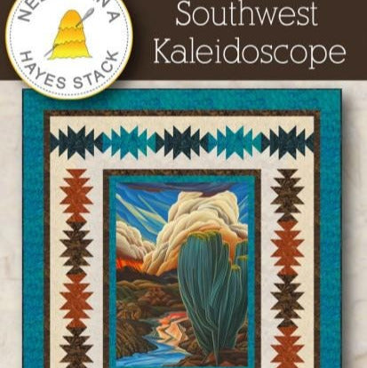 Southwest Kaleidoscope Quilt Pattern, Needle in a Hayes Stack NH2504, 36" Fabric Panel Friendly Throw Quilt Pattern, Panel Blocks Pattern