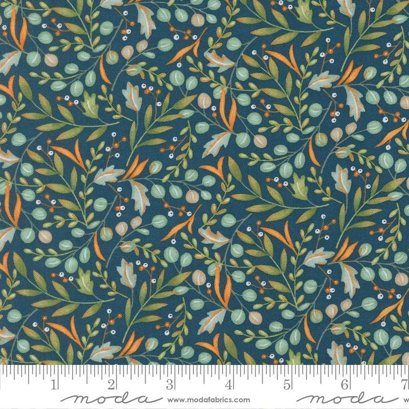 I Love Fall Most of All 5" Charm Pack, Moda 56140PP, 5" Precut Blue Orange Autumn Fall Pumpkins Charm Pack Fabric Squares, Deb Strain