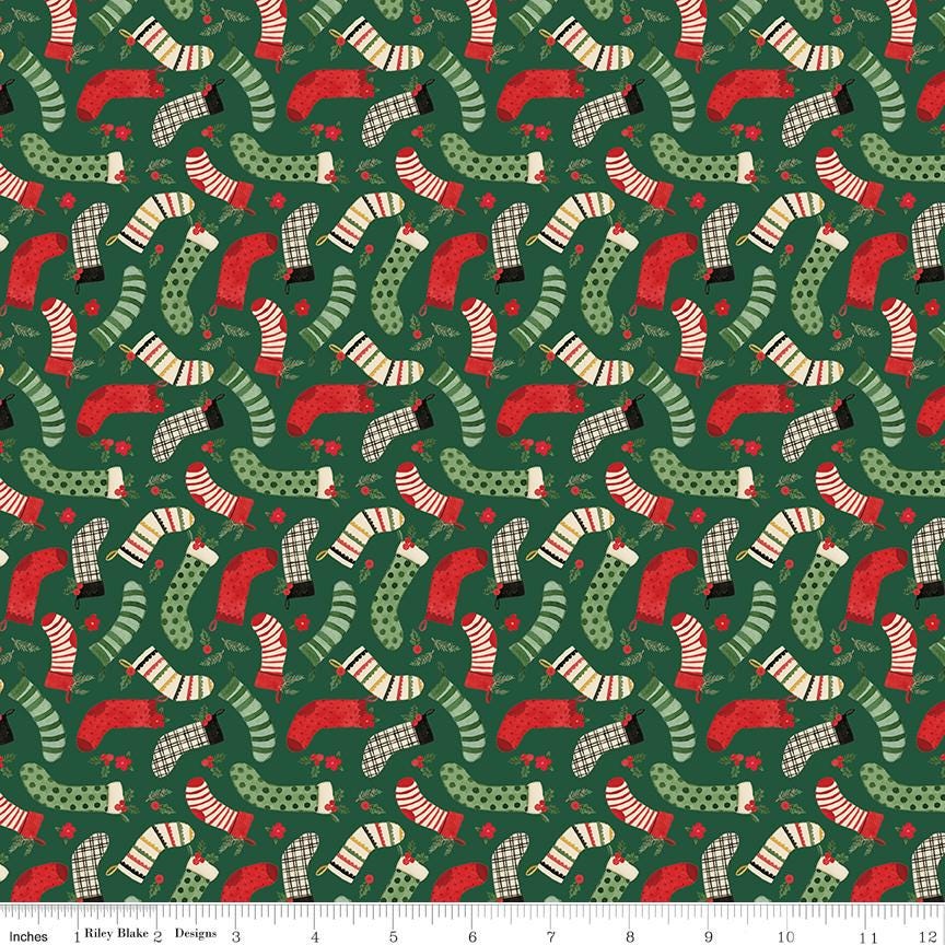 Charming Christmas 5" Stacker, Riley Blake 5-16350-42, 5" Precut Christmas Xmas Floral Fabric Squares Stacker, Kelsey Carlson