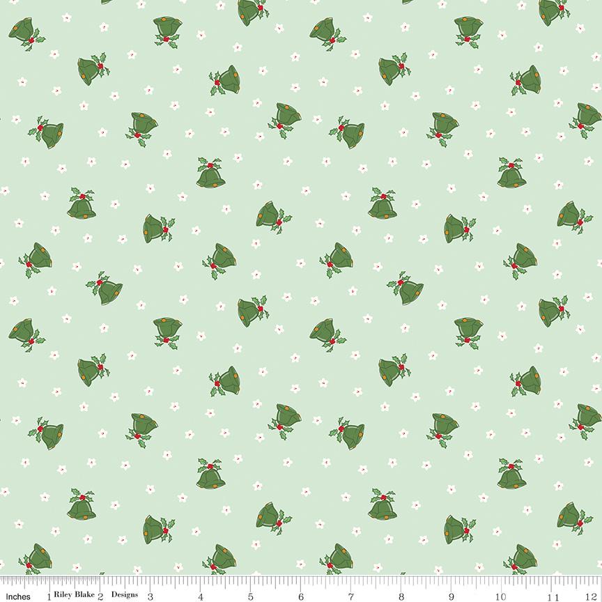 Mistletoe and Holly 5" Stacker, Riley Blake 5-16400-42, 5" Precut Christmas Xmas Floral Fabric Squares, Beverly McCullough