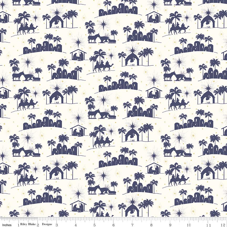 Come Let Us Adore Him 5" Stacker, Riley Blake 5-16310-42, 5" Precut Christmas Xmas Nativity Fabric Squares, Tara Reed, Riley Blake