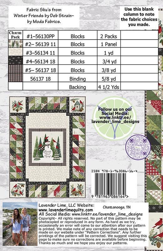 Fast Panel Frame Quilt Pattern, Designs by Lavender Lime DLL248, Fabric Panel 5" Charm Squares Friendly Easy Quilt Pattern