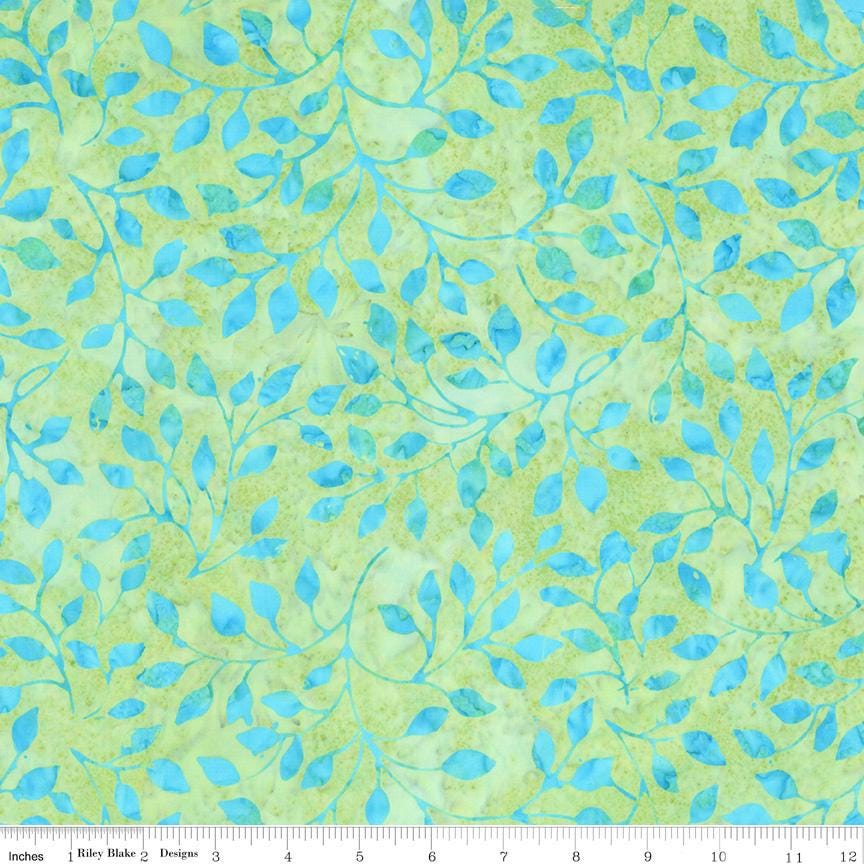 Expressions Batiks - A New Day 5" Stacker, Riley Blake 5-23294-42, 5" Precut Pink Blue Green Yellow Floral Batik Fabric Squares