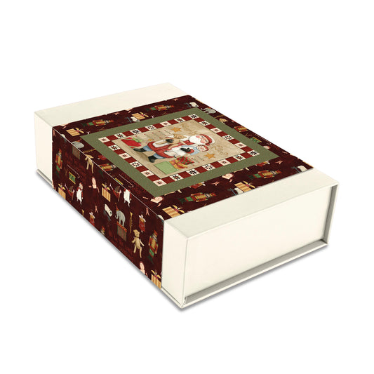 Naughty or Nice Quilt KIT, Riley Blake KT-16260, Christmas Xmas Old World Santa Lap Throw Quilt Kit, Teresa Kogut