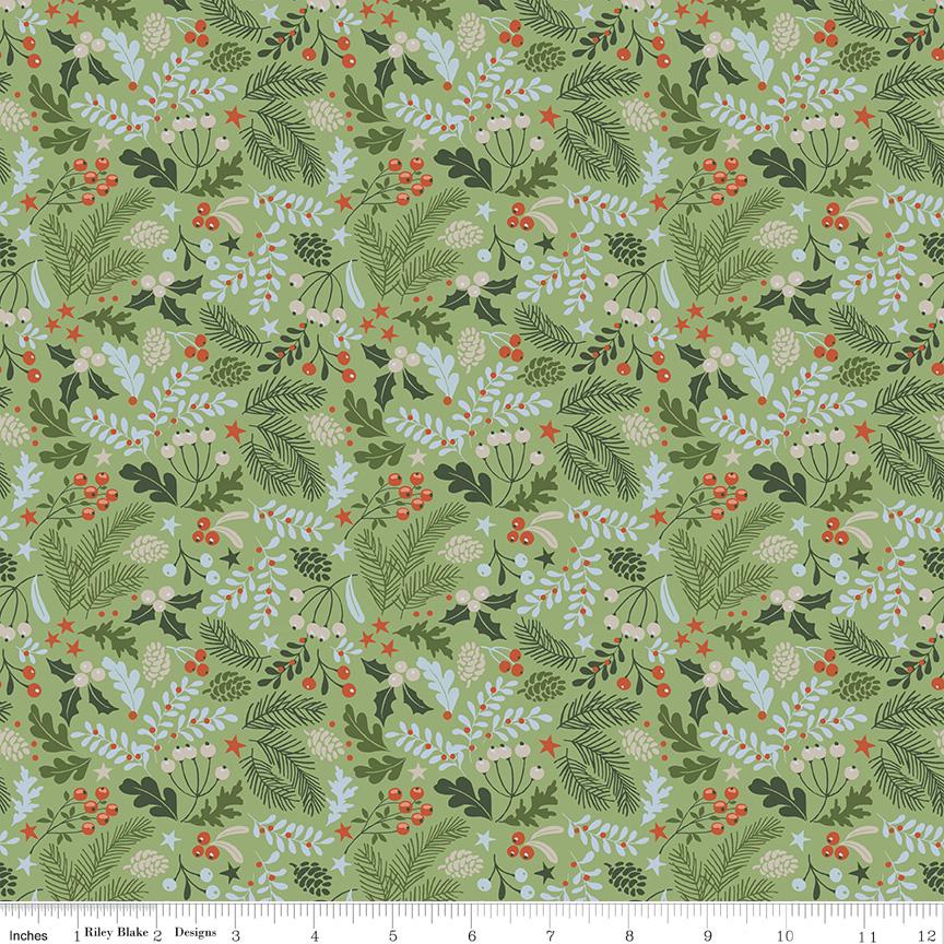 Santa's Tree Farm 2.5" Rolie Polie, Riley Blake RP-16450-40, 2.5" Precut Red Green Blue Christmas Fabric Strips, Lisa Audit
