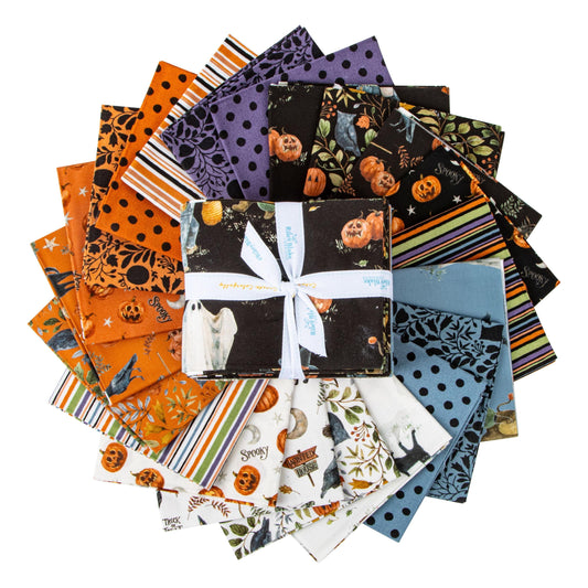 Trick or Treat 21 Fat Quarter Bundle, Riley Blake FQ-15960-21, Precut 18 x 22 Halloween Fat Quarter Bundle, Lisa Audit