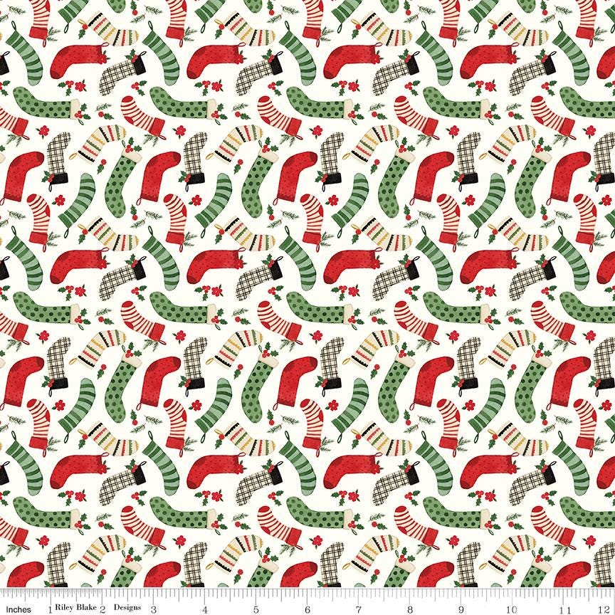 Charming Christmas 10" Stacker, Riley Blake 10-16350-42, 10" Precut Christmas Xmas Floral Fabric Squares Stacker, Kelsey Carlson
