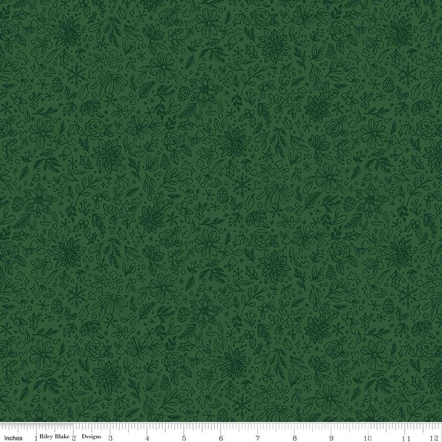 Charming Christmas 10" Stacker, Riley Blake 10-16350-42, 10" Precut Christmas Xmas Floral Fabric Squares Stacker, Kelsey Carlson