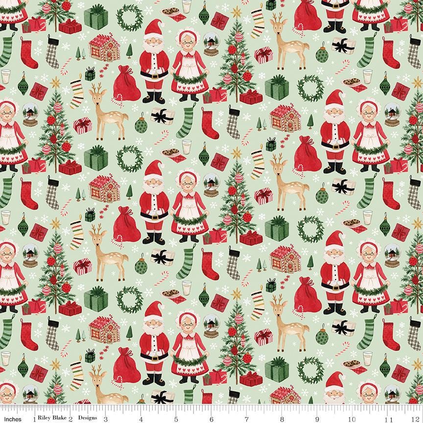 Charming Christmas 10" Stacker, Riley Blake 10-16350-42, 10" Precut Christmas Xmas Floral Fabric Squares Stacker, Kelsey Carlson