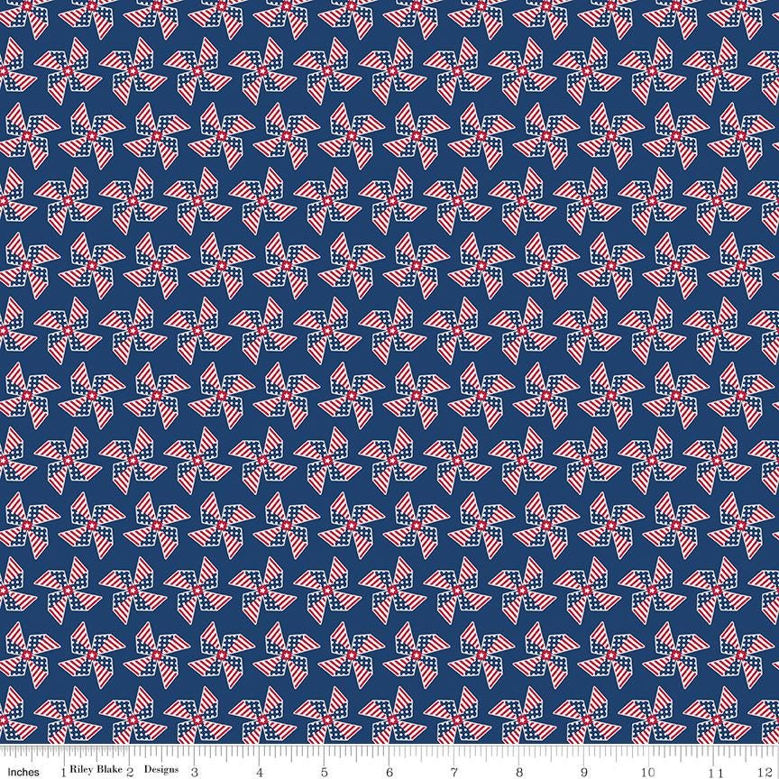 Stars in Stripes Quilt KIT, Riley Blake KTB-20372, Land of Liberty Patriotic Floral Throw Quilt Kit, My Mind's Eye, Hello Melly Design