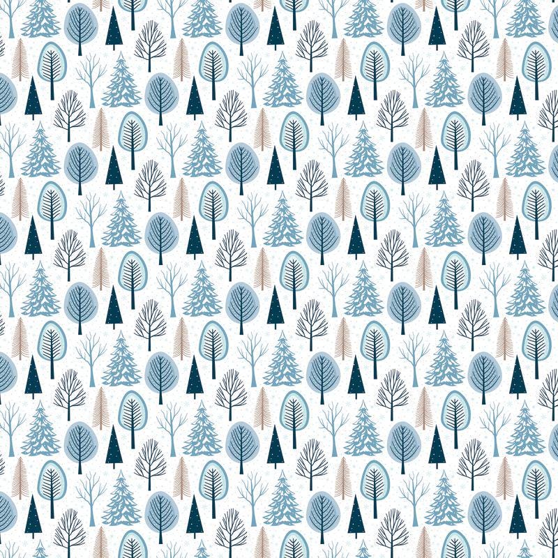 Winter Magic 5" Stacker, Riley Blake 5-16360-42, Precut 5" Blue White Winter Polar Bears Penguins Reindeer Fabric Squares, Dani Mogstad