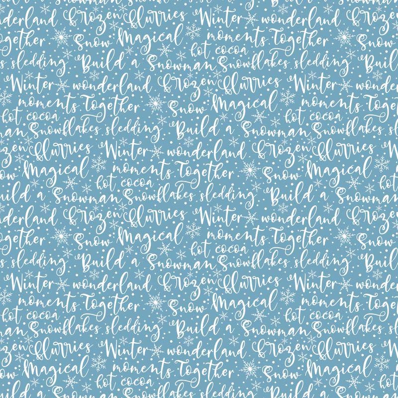 Winter Magic 5" Stacker, Riley Blake 5-16360-42, Precut 5" Blue White Winter Polar Bears Penguins Reindeer Fabric Squares, Dani Mogstad