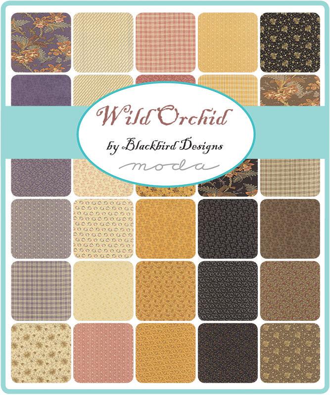 Wild Orchard 10" Charm Pack, Moda 2770PP, 10" Precut Autumn Fall Floral Charm Pack Fabric Squares, Blackbird Designs
