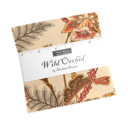 Wild Orchard 5" Charm Pack, Moda 2770PP, 5" Precut Autumn Fall Floral Charm Pack Fabric Squares, Blackbird Designs