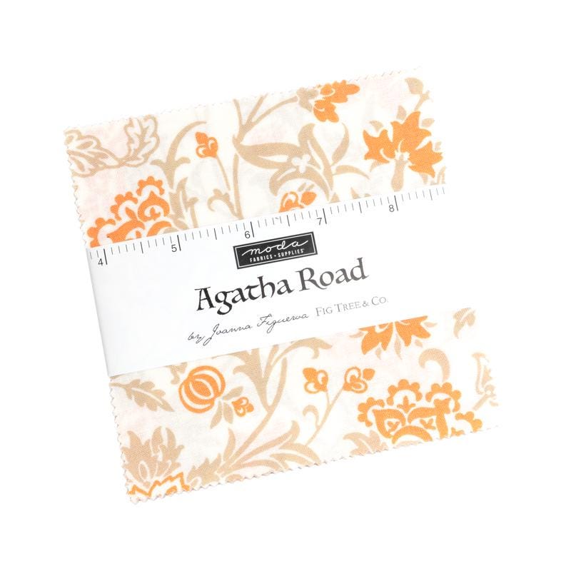 Agatha Road Charm Pack, Moda 35410PP, 5" Precut Halloween Harvest Colors Charm Pack Fabric Squares, Fig Tree & Co