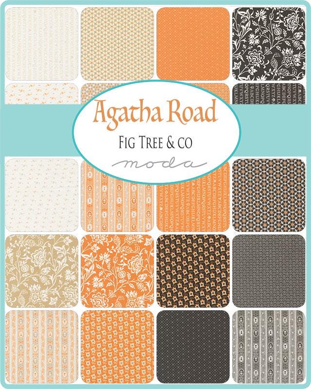 Agatha Road Charm Pack, Moda 35410PP, 5" Precut Halloween Harvest Colors Charm Pack Fabric Squares, Fig Tree & Co