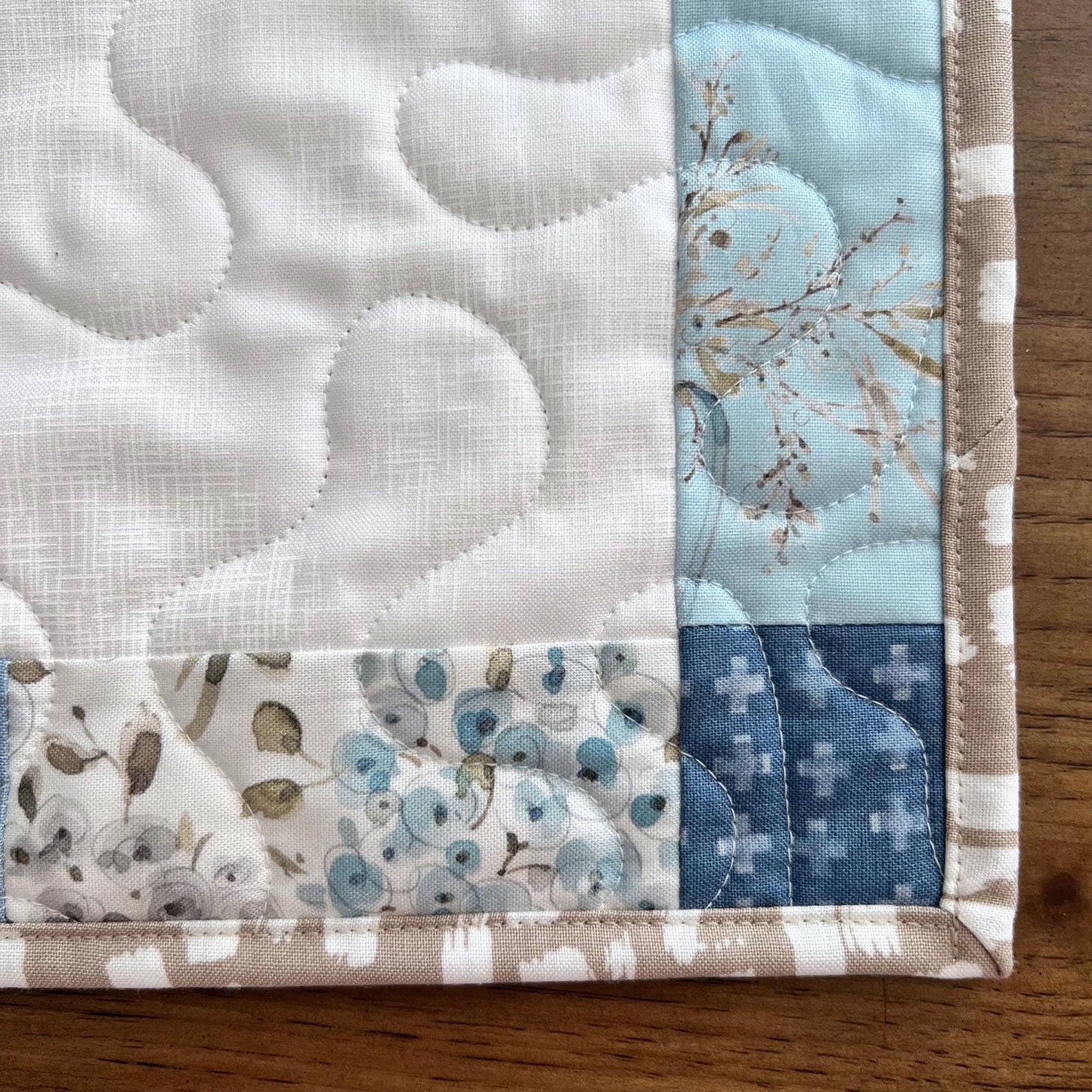 Coastal Stars Quilted Table Runner, 18.5" x 48", Riley Blake Blue Escape Coastal Table Topper Quilt