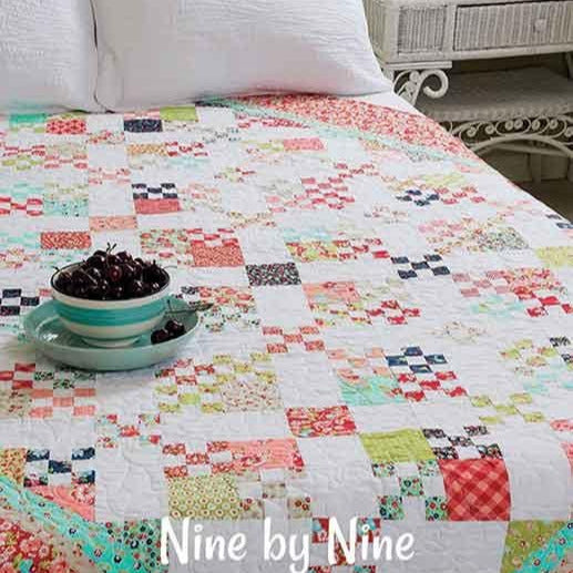 Nine by Nine Quilt Pattern, Antler Quilt Design AQD0310, Fat Quarter FQ Friendly Nine Patch Irish Chain Throw Quilt Pattern