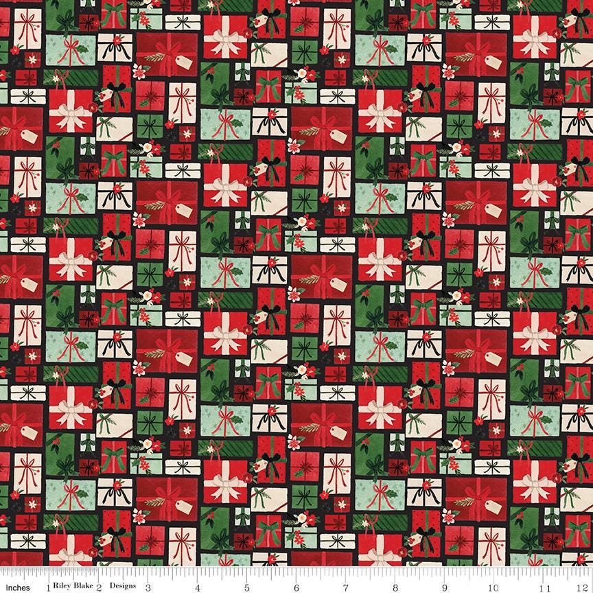Charming Christmas 10" Stacker, Riley Blake 10-16350-42, 10" Precut Christmas Xmas Floral Fabric Squares Stacker, Kelsey Carlson