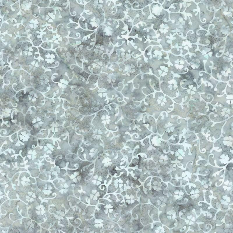 Expressions Batiks - Divine Vines 5" Stacker, Riley Blake 5-23304-42, 5" Precut Teal Black Brown Gray Batik Fabric Squares