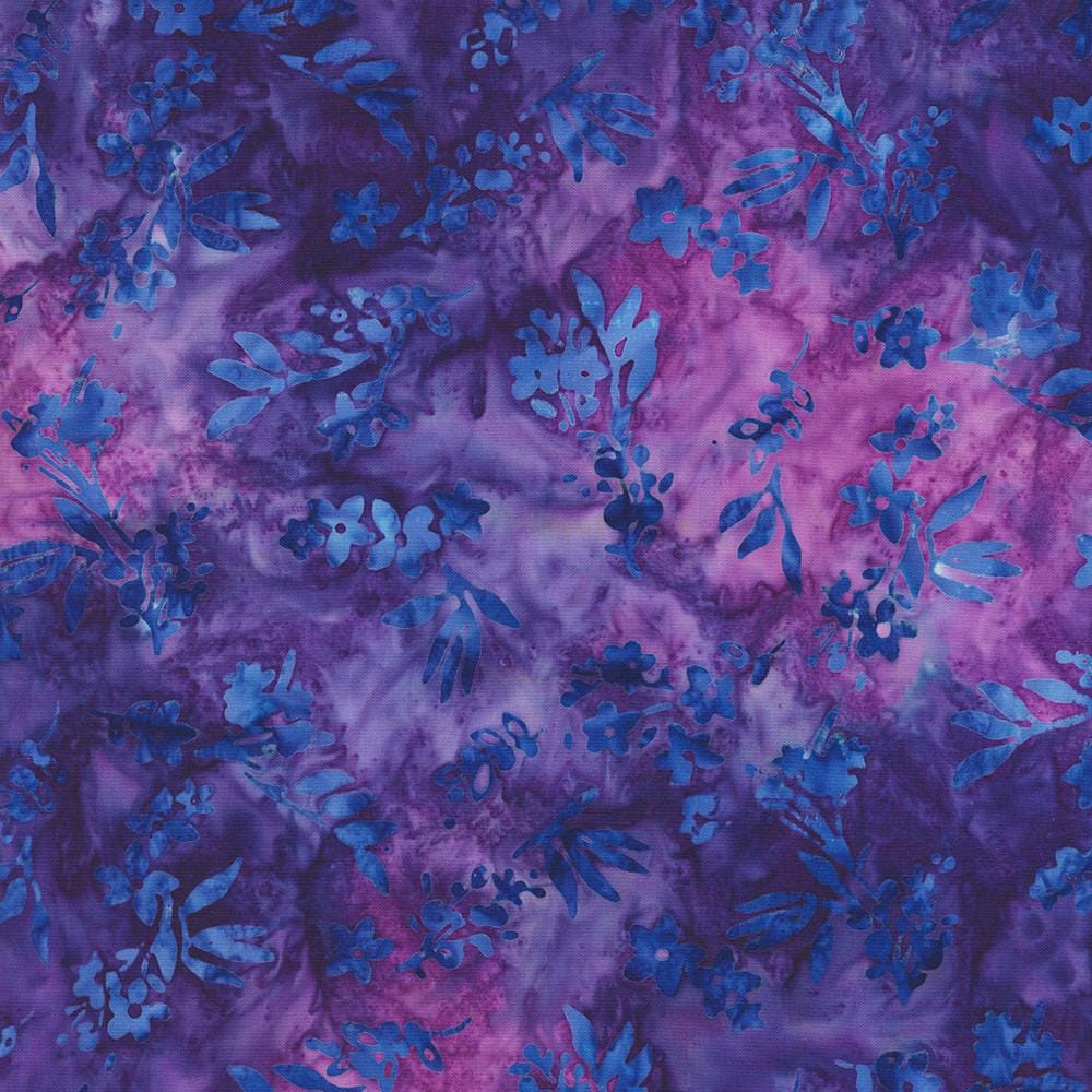 Artisan Batiks Serene Bouquet 5" Charm Squares, Robert Kaufman CHS-1294-42, 5" Precut Pink Purple Floral Batik Charm Pack Fabric Squares