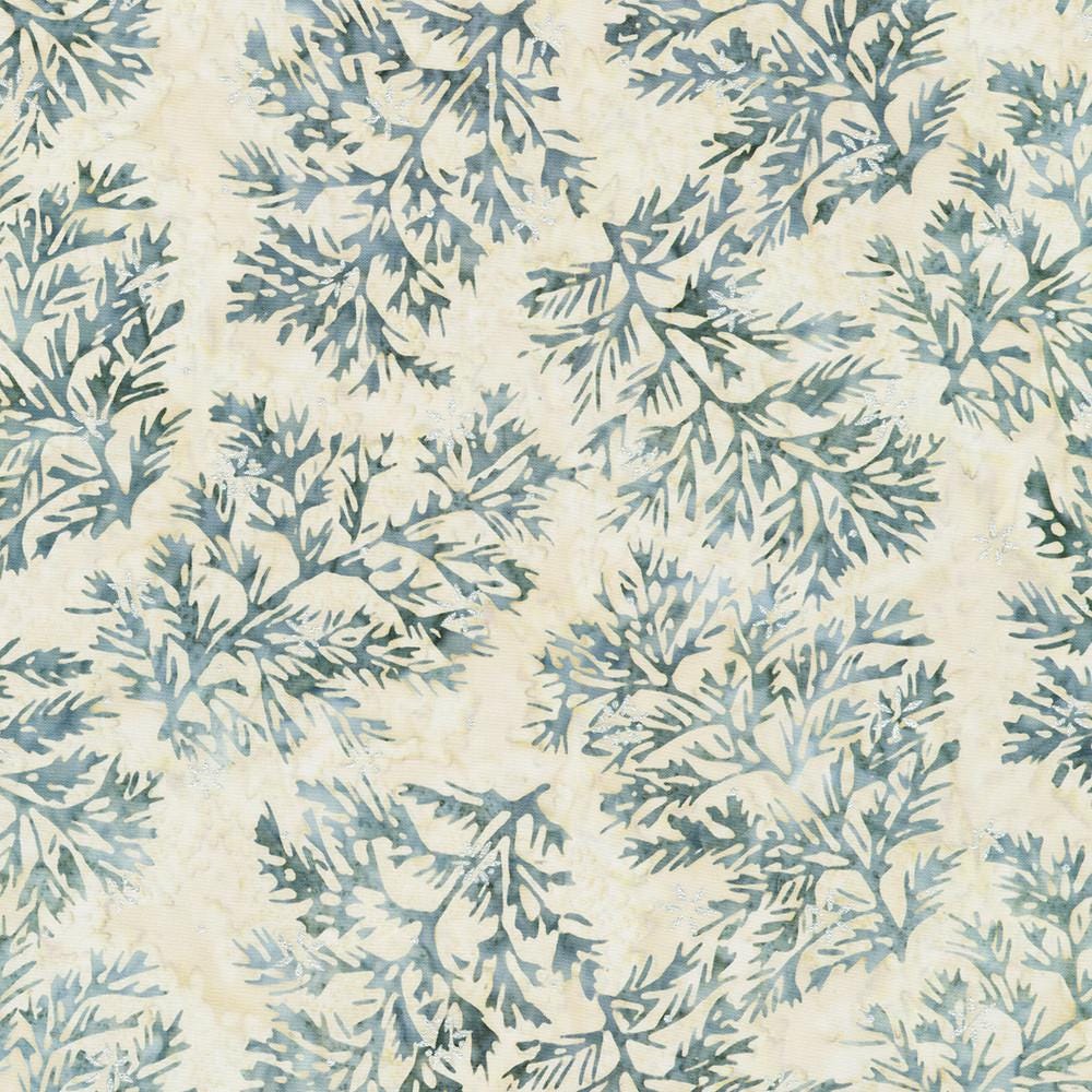 Artisan Batiks Winter Pines Charm Squares, Robert Kaufman CHS-1296-42, Christmas Winter Metallic Batik Fabric Square