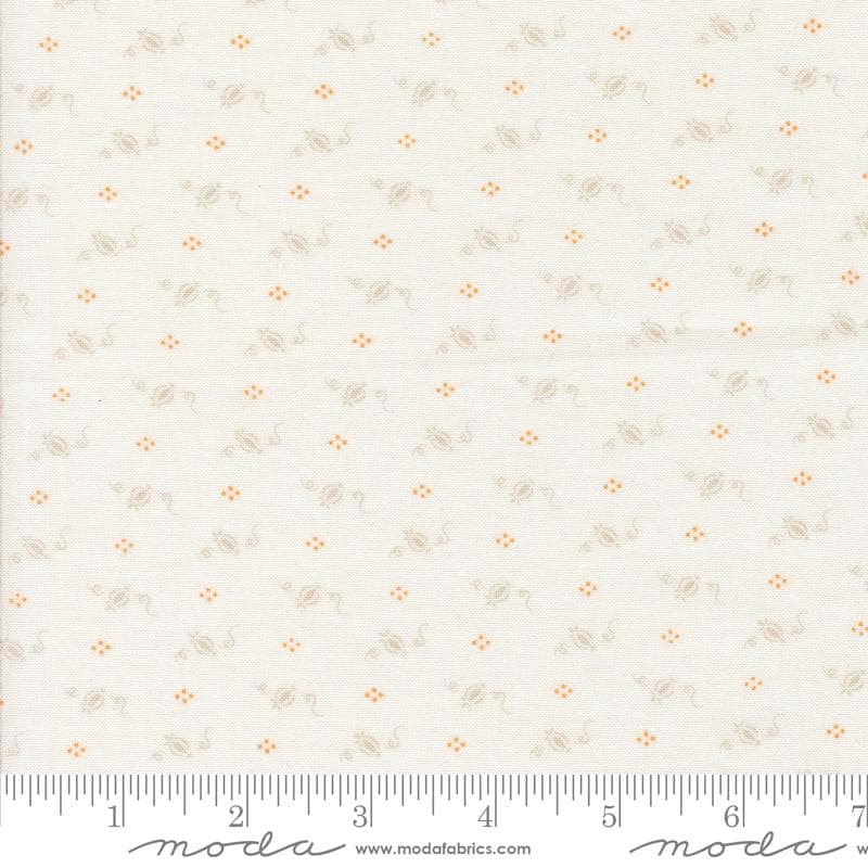 Agatha Road - Ivory Tiny Pumpkins Dot Halloween Harvest Fabric, Moda 35416 21 Ghost, Ivory Blender Fabric, Fig Tree and Co, By the Yard