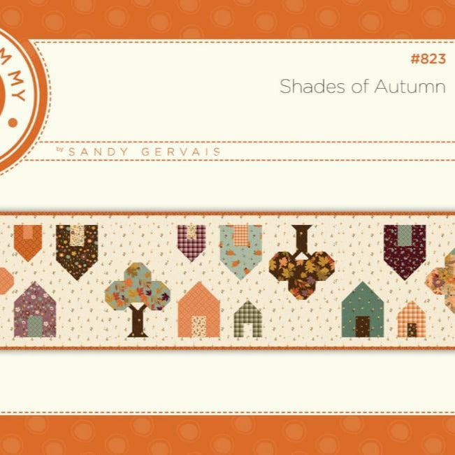 Shades of Autumn Runner Quilt Pattern, Pieces From My Heart PM823, Fat Eighths Yardage Friendly Autumn Fall Table Runner Quilt Pattern