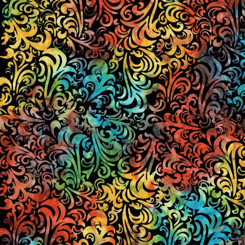 Expressions Batiks - Elementals Twirl and Swirl 5" Stacker, Riley Blake 5-21901-42, 5" Precut Multicolored Batik Fabric Squares