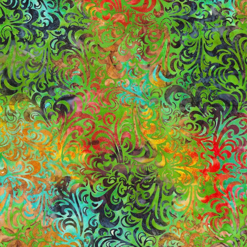 Expressions Batiks - Elementals Twirl and Swirl 5" Stacker, Riley Blake 5-21901-42, 5" Precut Multicolored Batik Fabric Squares