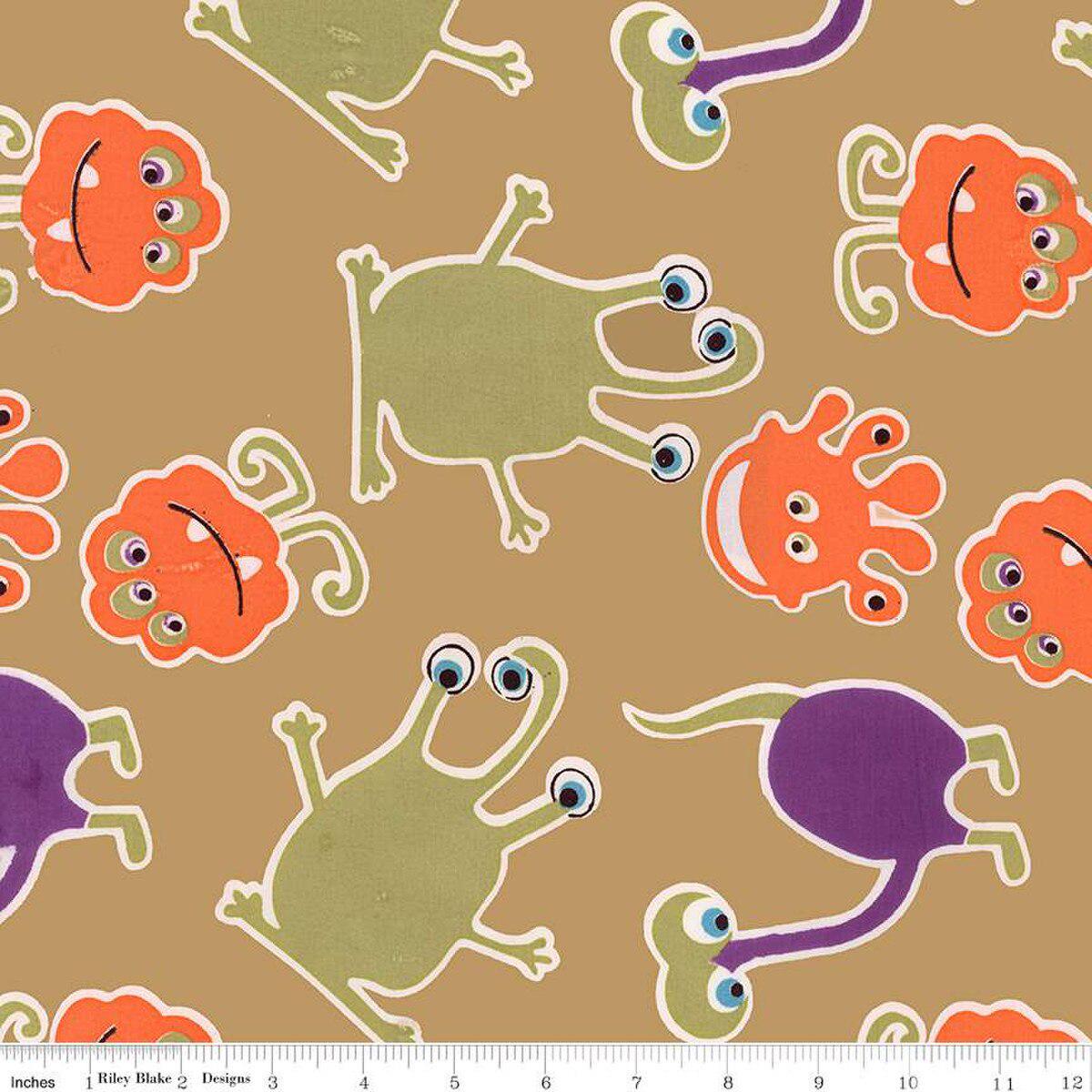 Expressions Batiks - Fright This Way Rolie Polie, Riley Blake RP-23340-40, 2.5" Precut Halloween Monsters Batik Fabric Strips, Sandy Gervais