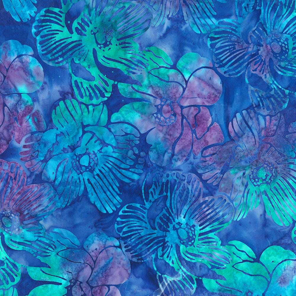 Artisan Batiks Serene Bouquet 5" Charm Squares, Robert Kaufman CHS-1294-42, 5" Precut Pink Purple Floral Batik Charm Pack Fabric Squares