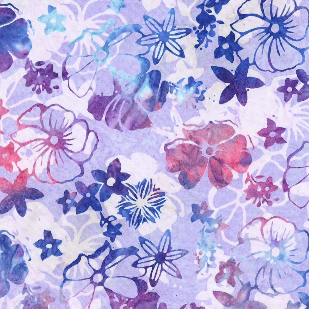 Artisan Batiks Serene Bouquet 5" Charm Squares, Robert Kaufman CHS-1294-42, 5" Precut Pink Purple Floral Batik Charm Pack Fabric Squares