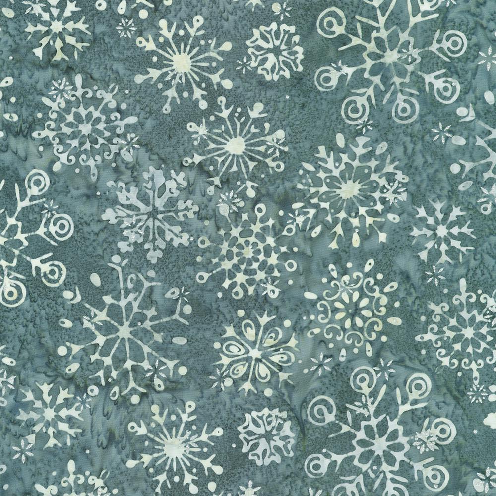 Artisan Batiks Winter Pines Charm Squares, Robert Kaufman CHS-1296-42, Christmas Winter Metallic Batik Fabric Square