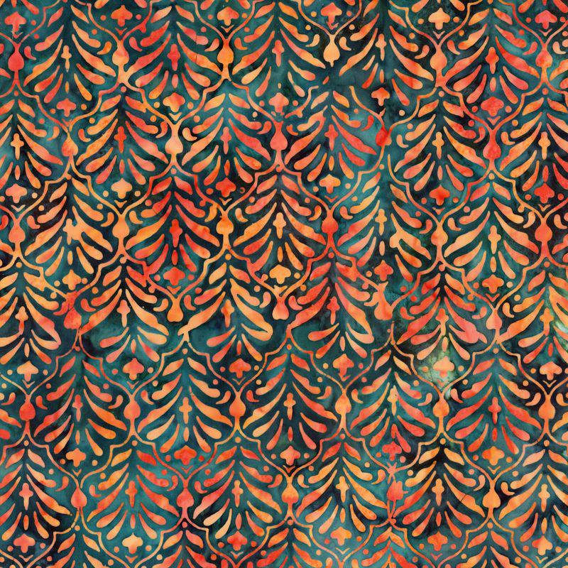 Expressions Batiks - Landscape Floreale 5" Stacker, Riley Blake 5-23216-42, 5" Precut Teal Brown Red Batik Fabric Squares