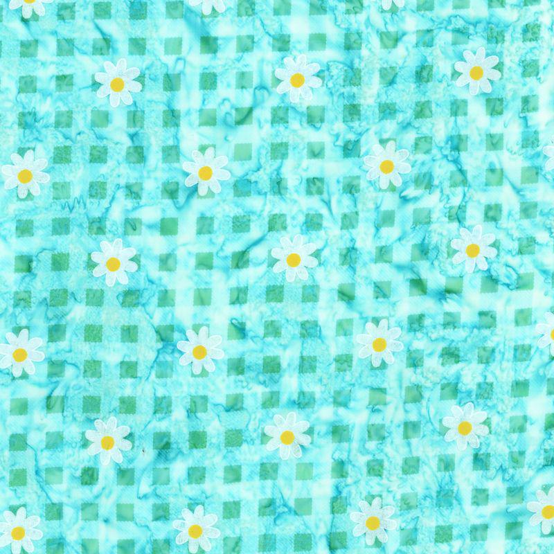 Expressions Batiks - Daisy Dots 5" Stacker, Riley Blake 5-23406-42, 5" Precut Blue Pink Purple Green Floral Batik Fabric Squares