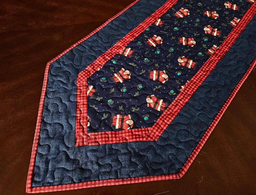 Easy Peasy Runner Snippets Quilt Pattern, The Fabric Addict FAEPR24, Yardage Friendly Pointed Table Runner Topper Quilt Pattern, Bialik