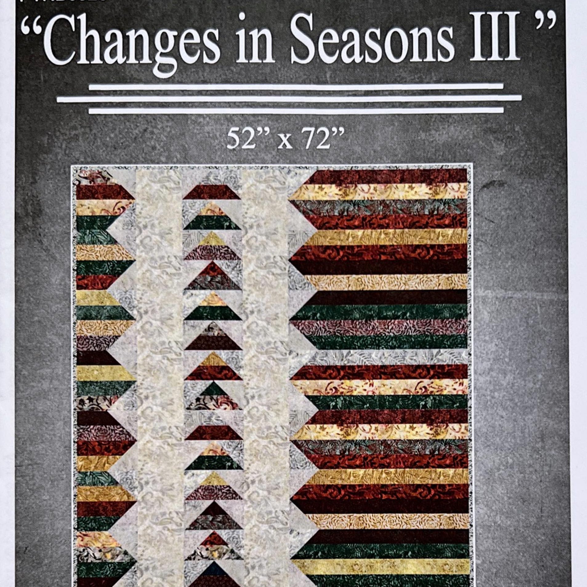 Changes in Seasons III Quilt Pattern, 4th and Main PTNB0520, 2.5" Precut Jelly Roll Strip Friendly Flying Geese Throw Runner Quilt Pattern