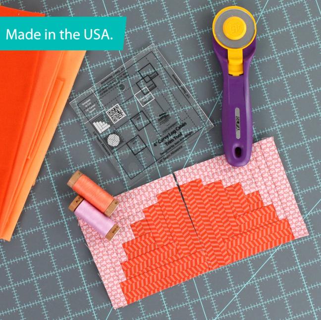 4" Mini Curvy Log Cabin Trim Tool, Creative Grids CGRJAW6MINI, Non-Slip Quilting Ruler Template