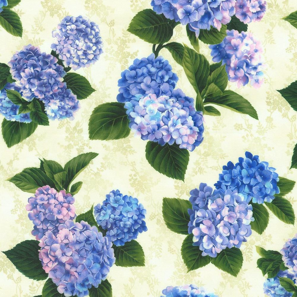 Hydrangea Grace 2.5" Roll Up, Robert Kaufman RU-1323-40, 2.5" Precut Blue Green Purple Floral Fabric Strip Roll, Floral Jelly Roll