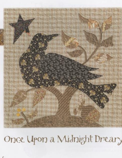 The Raven Quilt Pattern Book, Blackbird Designs BBD266, 9 Applique Quilt Designs Patterns