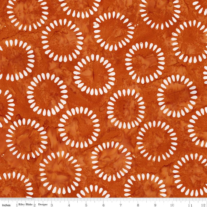 Expressions Batiks Fright This Way - Rust White Batik Blender Fabric, Riley Blake BT23332-238 Spice, By the Yard
