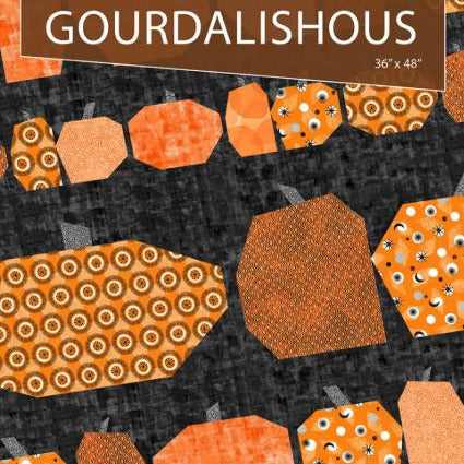 Gourdalishous Quilt Pattern, Tamarinis TGOU-254 PTN5155, Yardage Friendly Foundation Paper Piecing FPP Pumpkins Wall Table Quilt Pattern