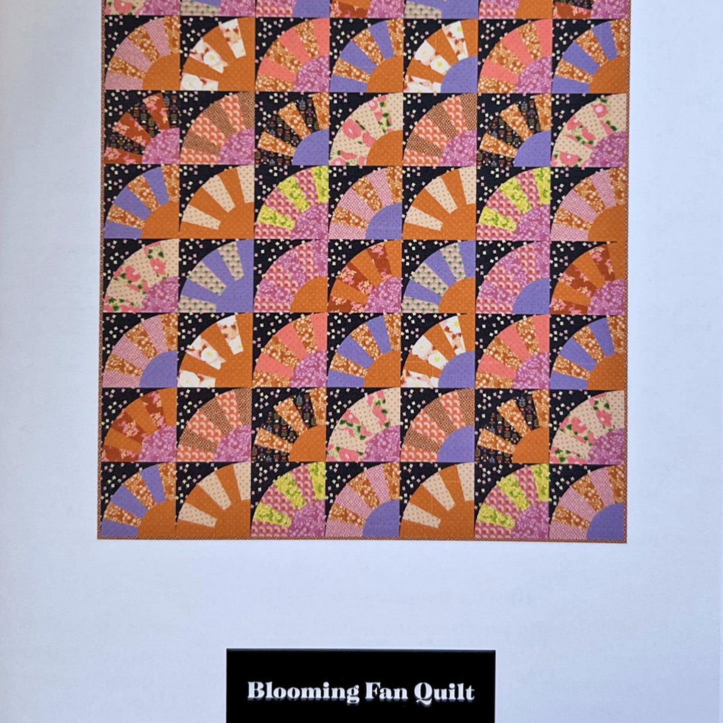 Blooming Fan Quilt Pattern, Alexia Marcelle Abegg AMA105, Fat Quarter FQ Layer Cake Friendly Curved Piecing Fan Quilt Pattern