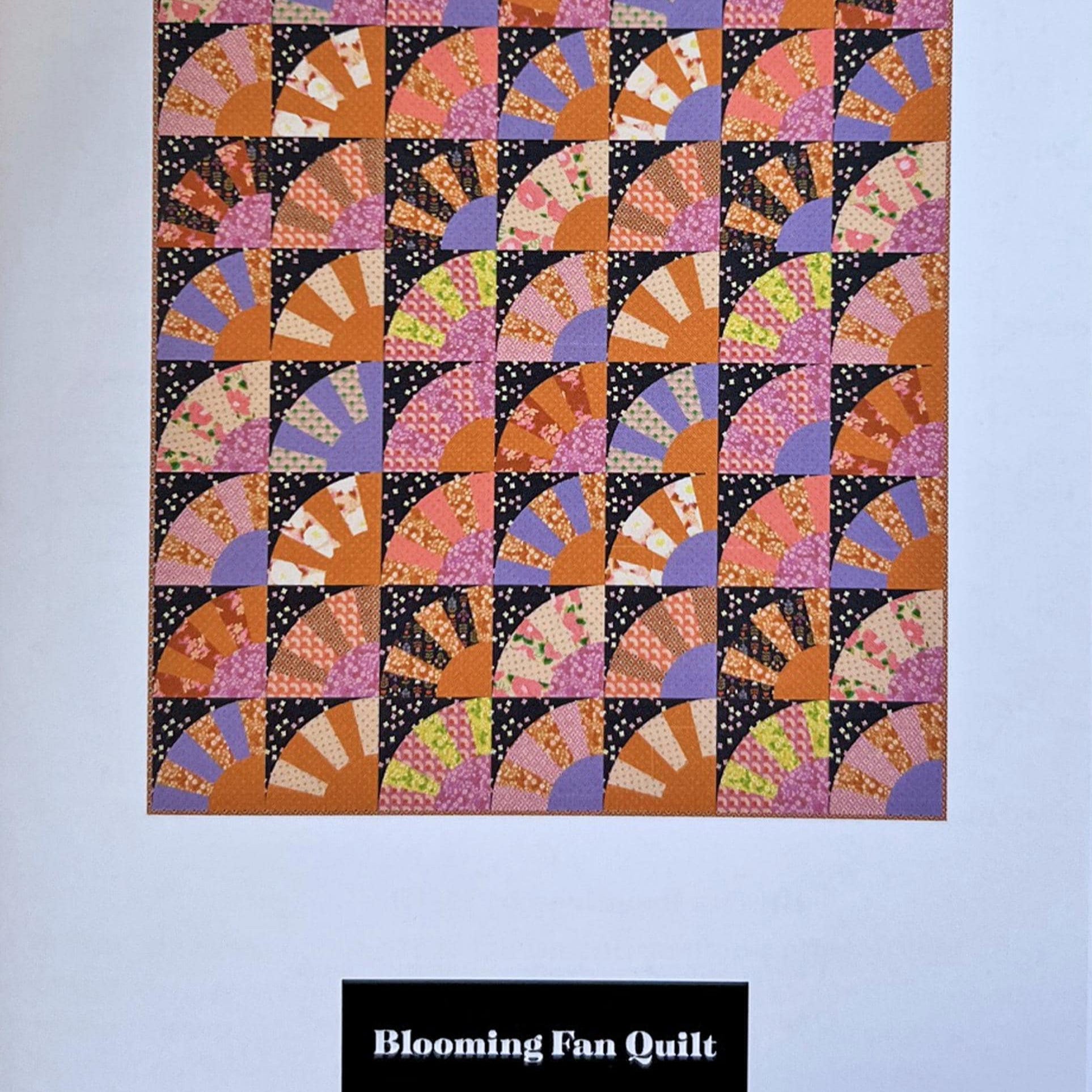 Blooming Fan Quilt Pattern, Alexia Marcelle Abegg AMA105, Fat Quarter FQ Layer Cake Friendly Curved Piecing Fan Quilt Pattern